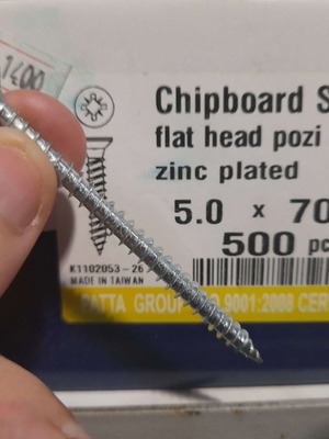 Chipboard screws 5.0x70, new pack of 500 Patta Group Taiwan