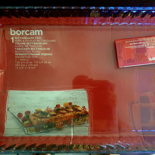Borcam Heat-Resistant Glass Tray New, 40x27 cm, 3.6L