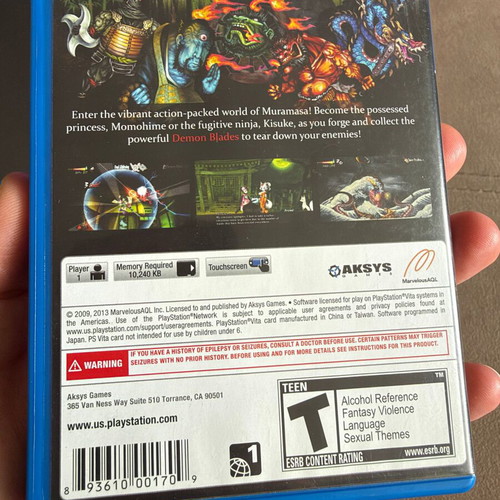 Muramasa Rebirth PS Vita game like new