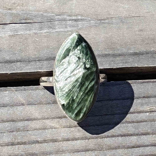 Silver ring with Seraphinite, new, size 6.5