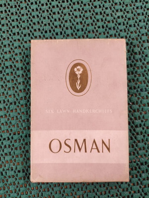Osman vintage set of six cotton handkerchiefs with lace trim