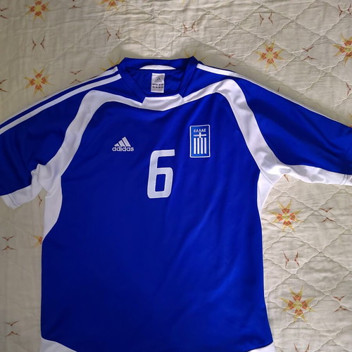 Greece National Football Jersey 2004 Euro 6 Basinas Adidas size L like new