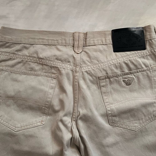 Vintage Armani Jeans beige cotton pants used, size XL