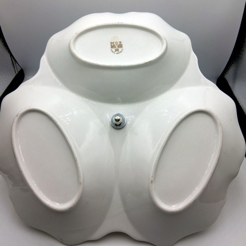 Vintage porcelain triptych plate like new with gold details
