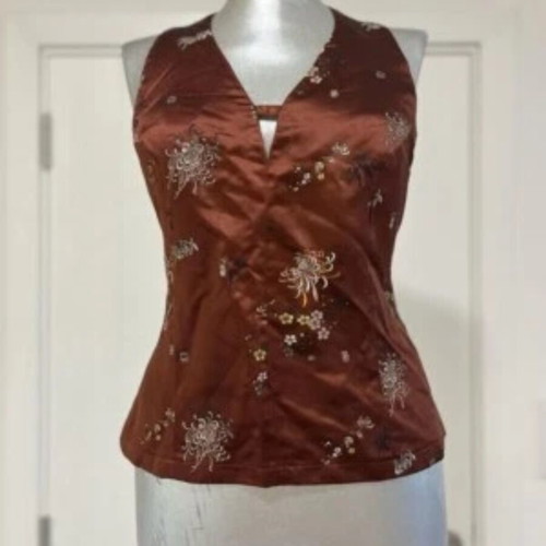 Hennes Collection Corset Style Satin Top size 40 like new, embroidered