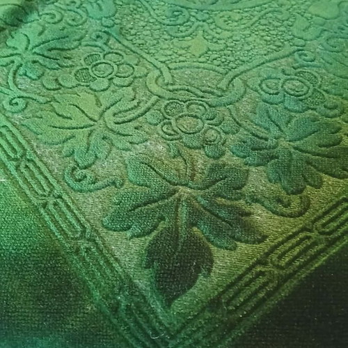 Velvet tablecloth like new in deep green shade