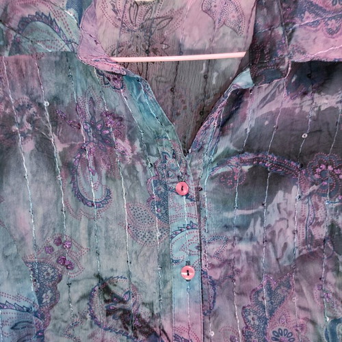 Vintage Etam Whimsigoth Fairy Shirt size S 36 with sequins and glitter