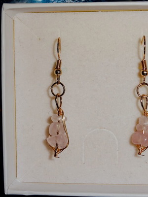 Handmade earrings with semi-precious stones