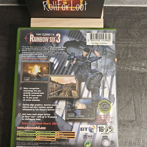 Tom Clancy's Rainbow Six 3 Xbox Original used without manual
