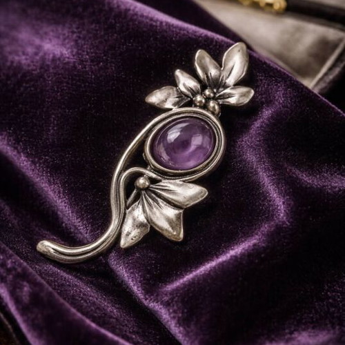 Handmade Silver Brooch used, Art Nouveau to Art Deco