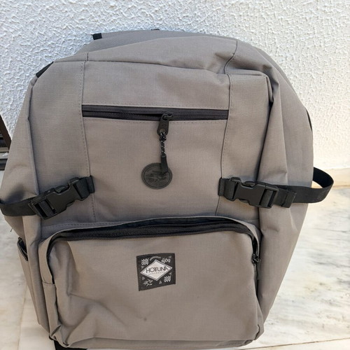 Travel backpack with compartments like new, gray