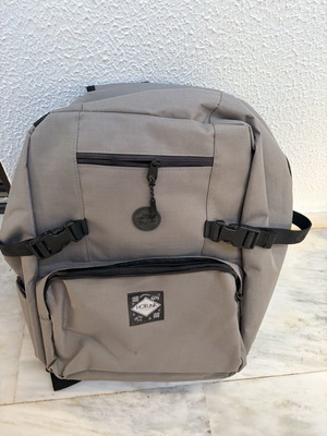 Travel backpack with compartments like new, gray
