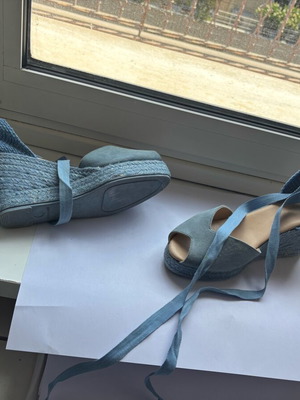 Fore’s Foremen’s Blue Wedge Sandals like new