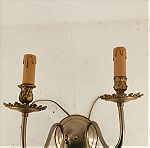  Απλίκα μπρούτζινη με βάση για δύο φώτα, εποχής 1950