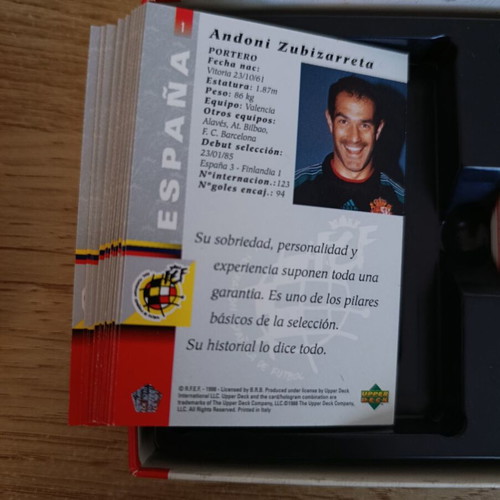 Upper Deck limited edition set used with Selección espanola 1998 cards
