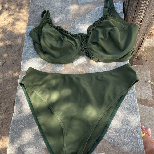 Sun Light bikini swimsuit olive green for large bust new