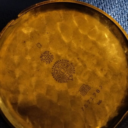 Omega 18K Rose Gold Pocket Watch 1920 used with 14K chain