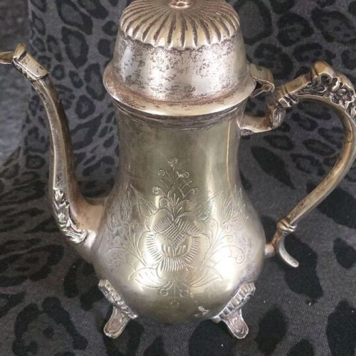 Silver-plated vintage coffee and tea set of 4 pieces used