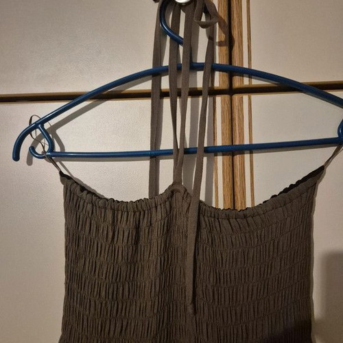 Long summer dress like new, strapless with painted flower