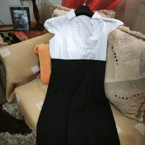 Black and white short dress like new, size M