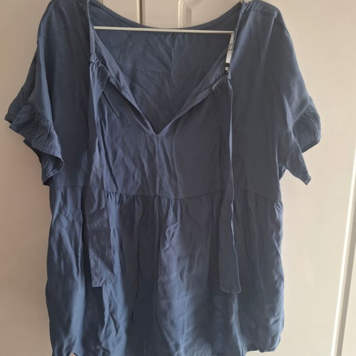 ALE Blue Asymmetrical Blouse like new, office style