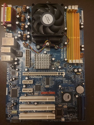 AsRock ALiveSATA2-GLAN Socket AM2 motherboard used with Athlon 64x2 CPU