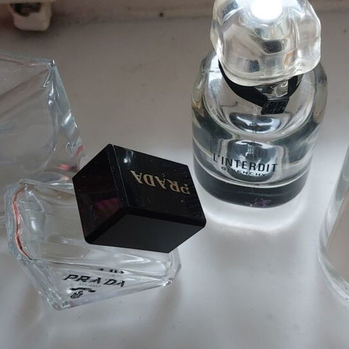 Authentic perfume bottles used, set of 4