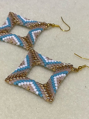 Azure Diamond handmade Miyuki double weave earrings multicolor new