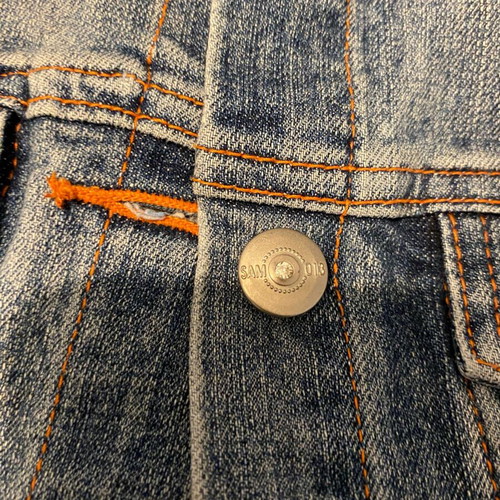 Kids denim jacket Sam 0 13 like new, embroidered detail, size 128 cm