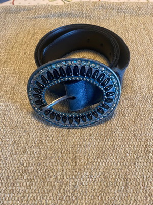 Blue belt with stones 85 cm like new Mika Sarolea