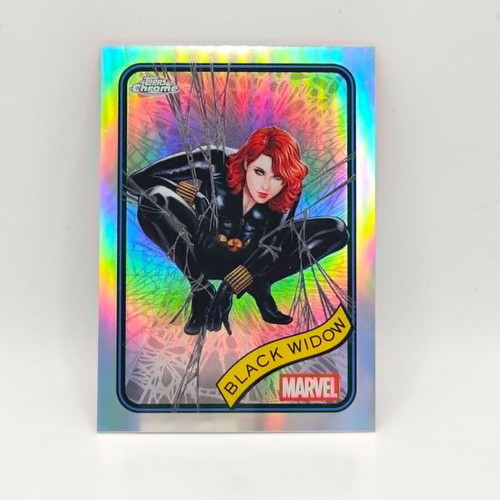 Topps Chrome Marvel Black Widow Refractor κάρτα σαν καινούργιο