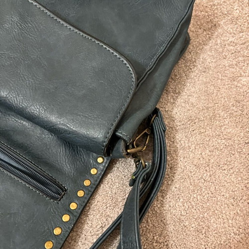 Women's petrol bag with studs like new, crossbody