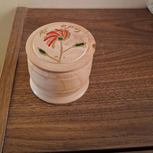 Wooden box hand-painted Mount Athos like new
