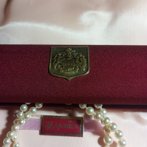 Majorica pearl necklace, 50 cm, silver clasp