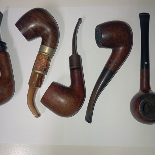 Vintage tobacco pipes collection used, set of 10