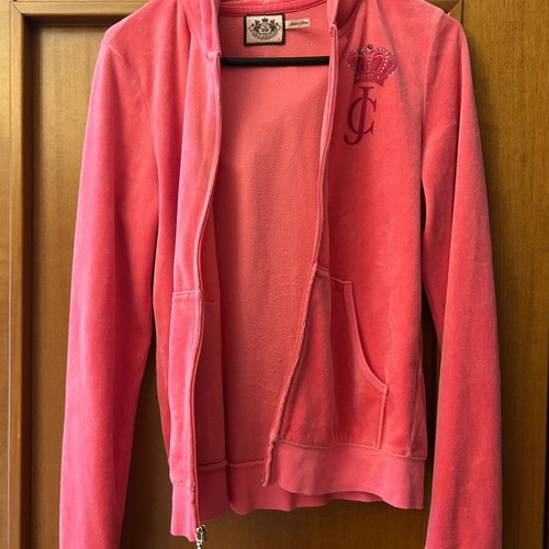 Juicy Couture velour jacket size large like new, pink