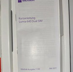 Nokia Lumia 640 mobile box used with booklet in German
