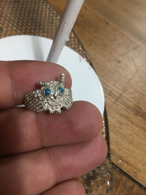 Silver owl ring