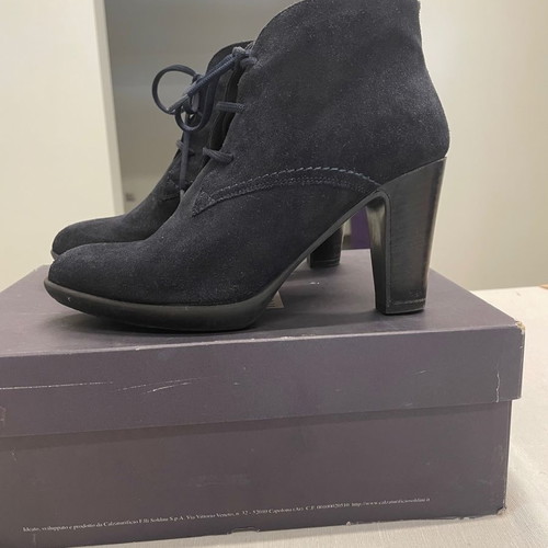 Soldini Donna ankle boots dark blue used, suede, size 38