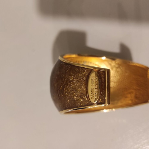 Roberto Cavalli bracelet cuff 5.5 cm wide like new, black and gold