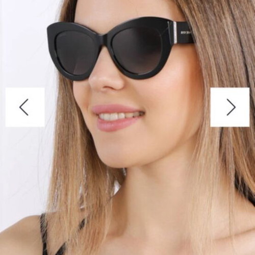 Jimmy Choo black cat-eye sunglasses like new with gold details