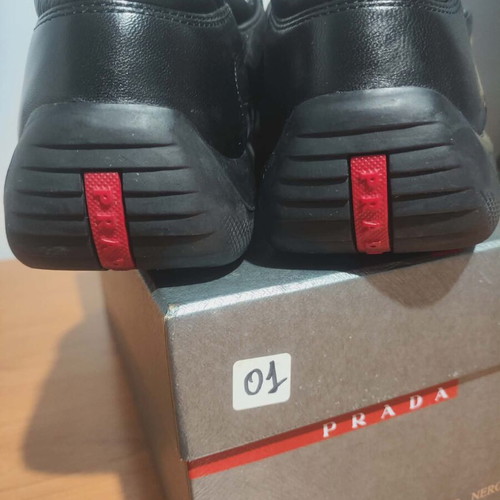 Prada American Cup's men's black leather sneakers like new, size 42.5