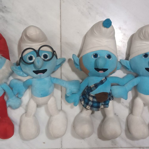 Set of 4 Large Smurfs Plush Toys 50 cm