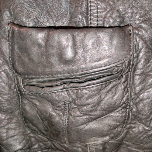 Superdry Women's Black Leather Jacket Size M Used