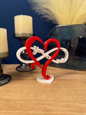 You & Me Love Decoration Heart 3D Printed new with custom name and NFC