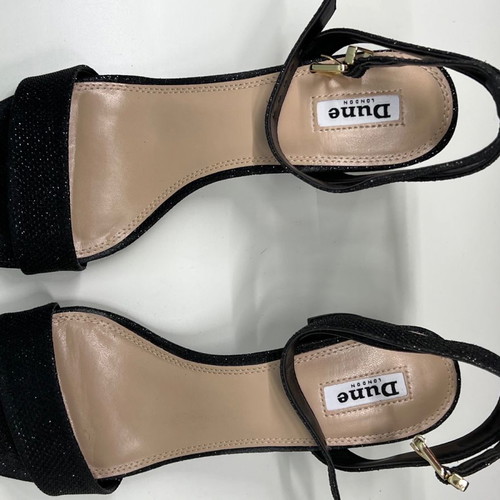 Dune London sandals new black glitter with gold buckle size 41