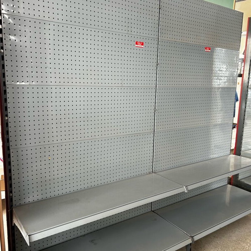 Perforated shelves like new, red, white and gray in various sizes