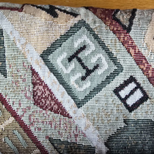 Upholstery fabric used, 2 pieces, thick weave, shiny thread