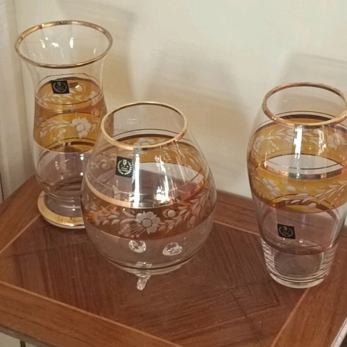 Vintage crystal vases 23 cm and 22 cm like new
