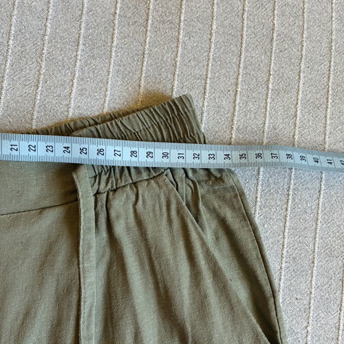 ALE Khaki Linen Blend Pleated Cropped Pants size S, like new